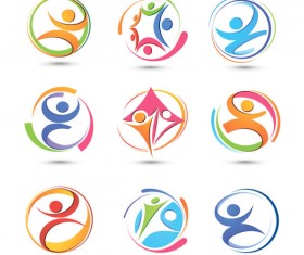 Set of Colored Abstract logo design elements vector 04