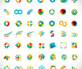 Set of Colored Abstract logo design elements vector 06