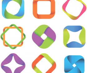 Set of Colored Abstract logo design elements vector 07