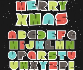 Vector set of Creative letters design element material 03