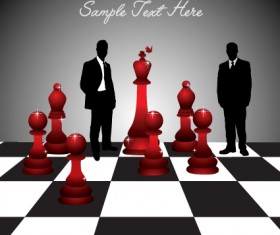 Chess design elements vector set 03