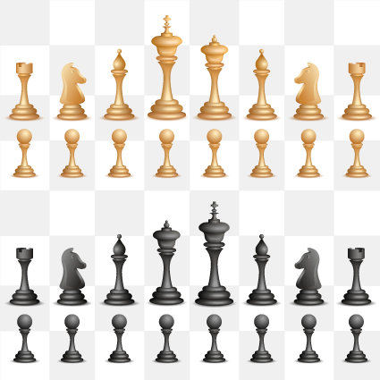 Chess design elements vector set 05