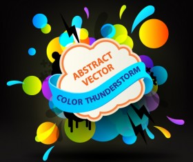 Bright colored elements and labels vector 01
