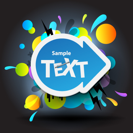Bright colored elements and labels vector 02