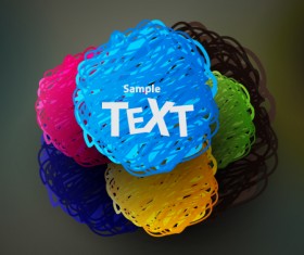 Bright colored elements and labels vector 05