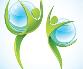 Creative dancers symbol vector 02