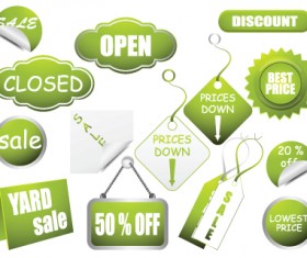 Set of Creative ecology labels vector graphics 03