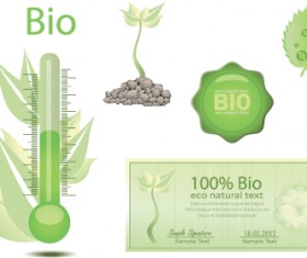 Set of Creative ecology labels vector graphics 04