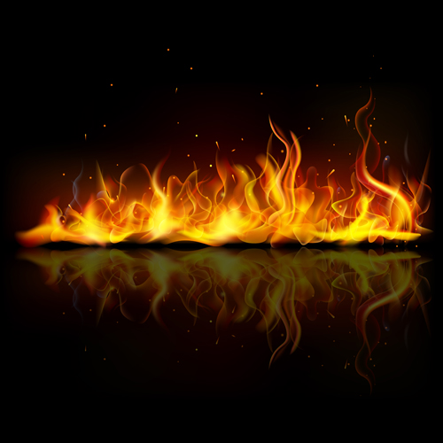 Vector set of Fire design elements 01 free download