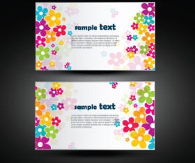 Vector set of flowers business card design 01
