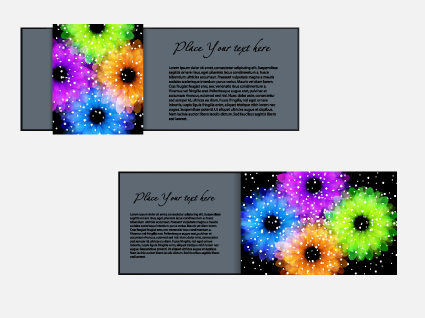 Vector set of flowers business card design 03