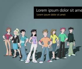 Cartoon funny people elements vector set 01