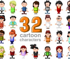 Cartoon funny people elements vector set 02