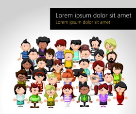 Cartoon funny people elements vector set 03