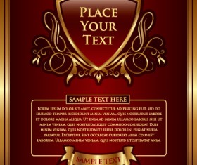 Set of vintage gold frame design vector 01