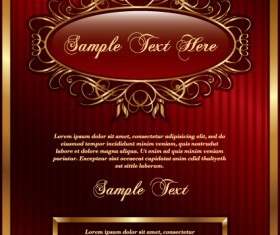 Set of vintage gold frame design vector 04