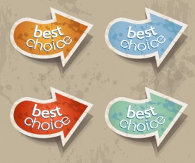 grunge style Stickers design vector 02