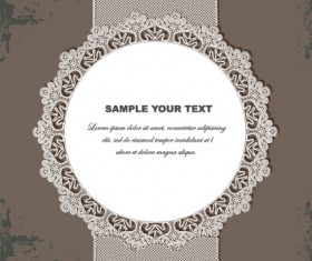 Retro paper lace frames vector 03