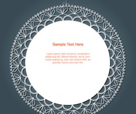 Retro paper lace frames vector 04