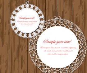 Retro paper lace frames vector 05