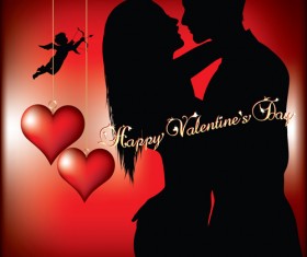 Romantic Love background with Valentine vector 01