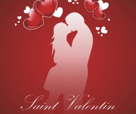 Romantic Love background with Valentine vector 02