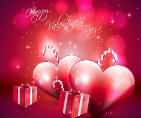 Romantic Love background with Valentine vector 03