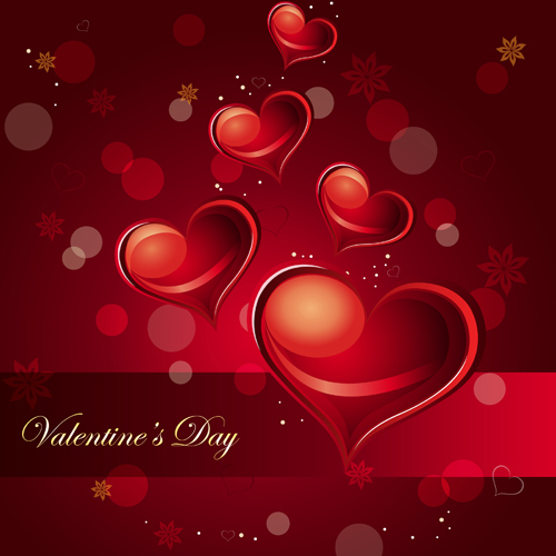 Romantic Love background with Valentine vector 04