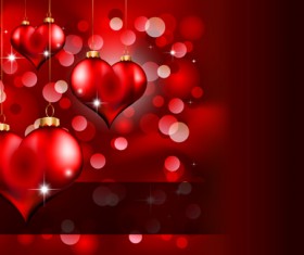Romantic Love background with Valentine vector 05