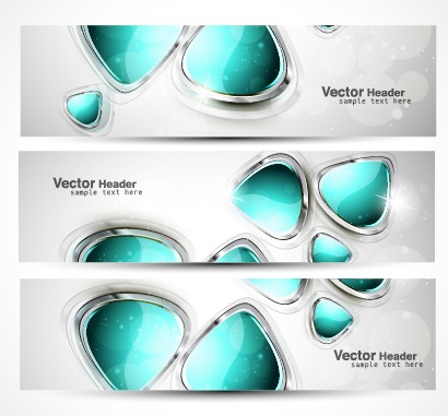 Vector heard of modern banner design elements 01