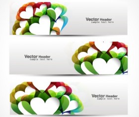 Vector heard of modern banner design elements 03