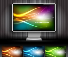 Creative monitor design elements vector material 01