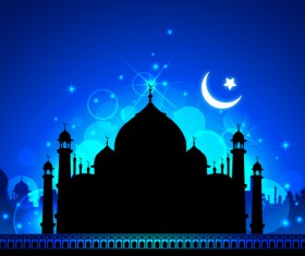 Mosque night backgrounds vector 03 free download