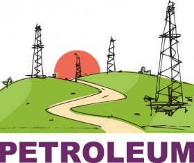 Elements of oil derrick design vector 02