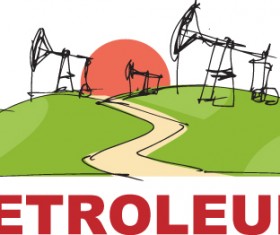 Elements of oil derrick design vector 03