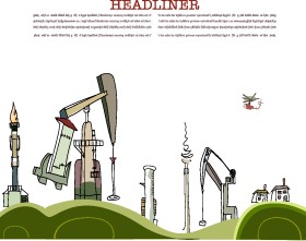 Elements of oil derrick design vector 04