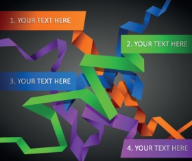 Colorful origami ribbons design vector graphics 04
