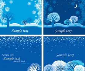 Bright Winter Snow backgrounds art vector 01