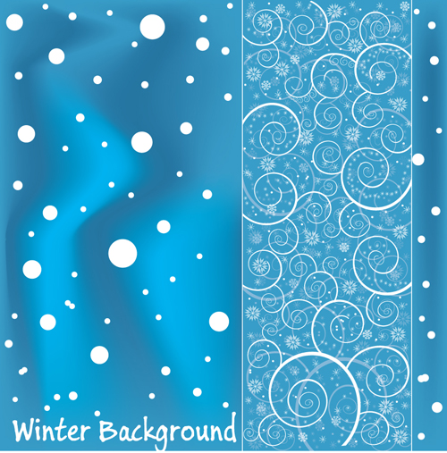 Bright Winter Snow backgrounds art vector 02