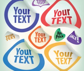 Set of Original stickers design vector 02