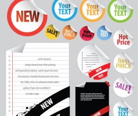 Set of Original stickers design vector 03