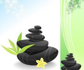 Set of Still life with stones design vector graphics 01
