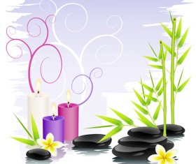 Set of Still life with stones design vector graphics 04
