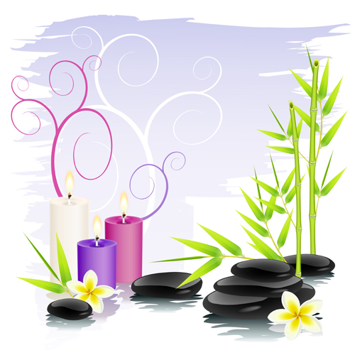 Set of Still life with stones design vector graphics 04