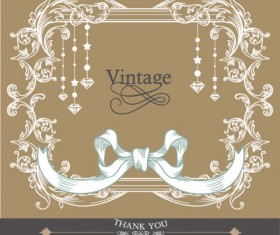 Set of wedding card design elements vector 02