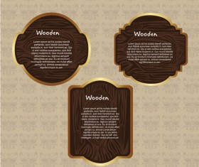 Vector set of Wooden labels elements 02