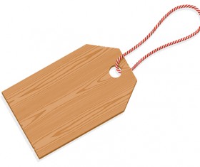 Vector set of Wooden labels elements 04