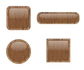 Vector set of Wooden labels elements 07