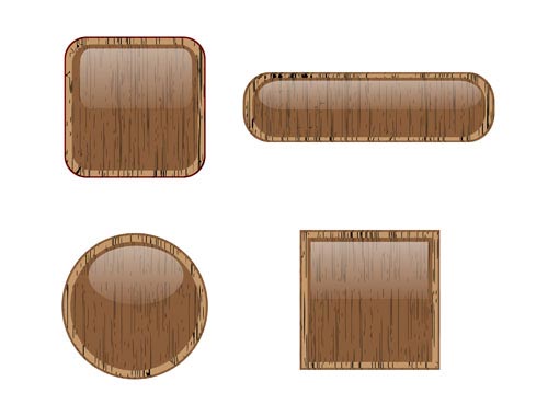 Vector set of Wooden labels elements 07