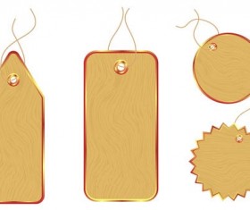 Vector set of Wooden labels elements 10